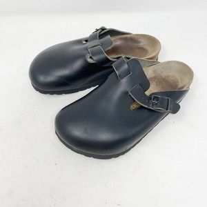 Birkenstock Boston Black Leather Clog Slip On Germany Size 35/4.5